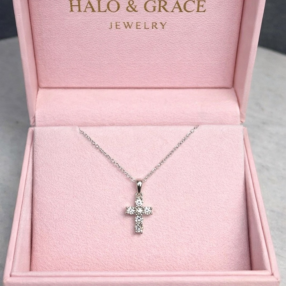 ✨ 925 Sterling Silver Moissanite Mini Cross Pendant ✨